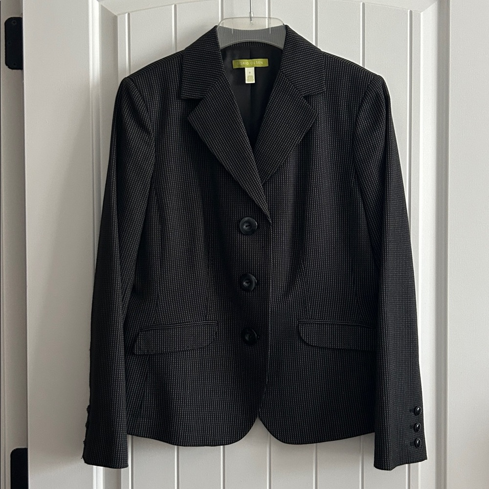 Sigrid Olsen Charcoal Pinstripe Jacket